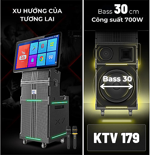 Loa kéo KTV 179, loa karaoke 3 đường tiếng