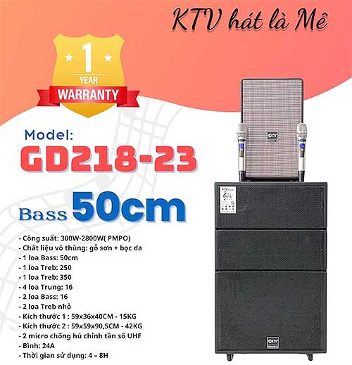Loa kéo KTV GD218-23, mua 1 được 2