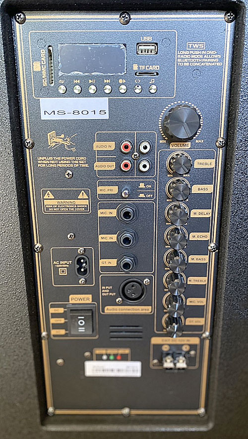 Loa kéo M-Smart MS-8015, loa karaoke bass 4 tấc, 2 micro