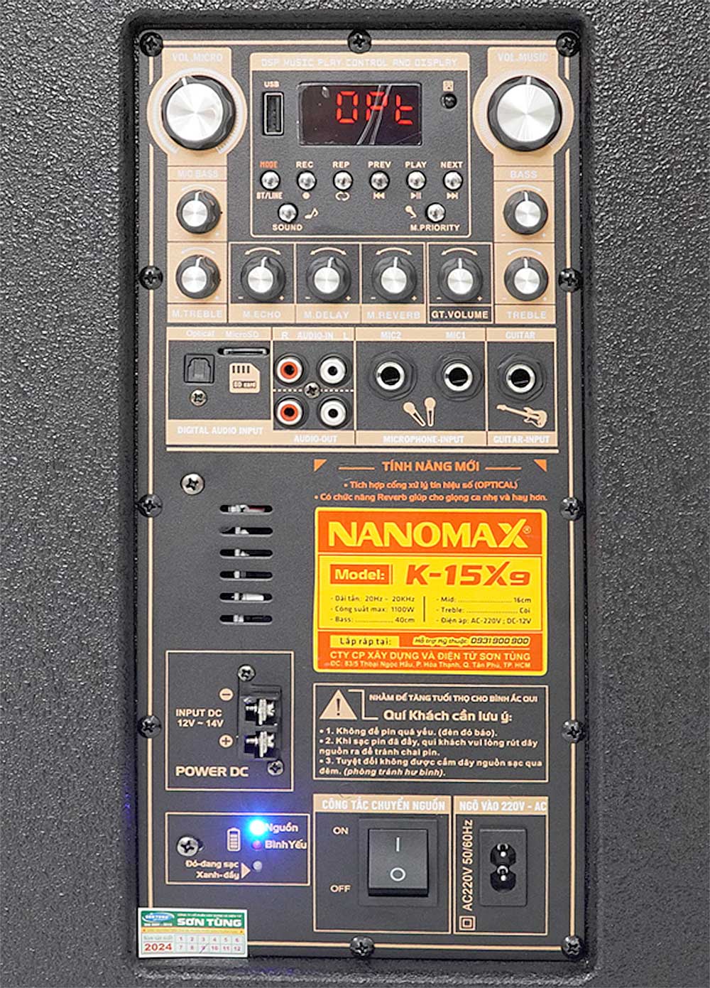 Loa kéo Nanomax K-15X9, loa karaoke 3 đường tiếng