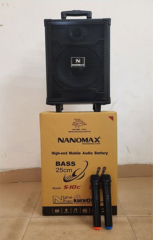 Loa kéo Nanomax S-10C, loa karaoke gia đình, bass 2.5 tấc