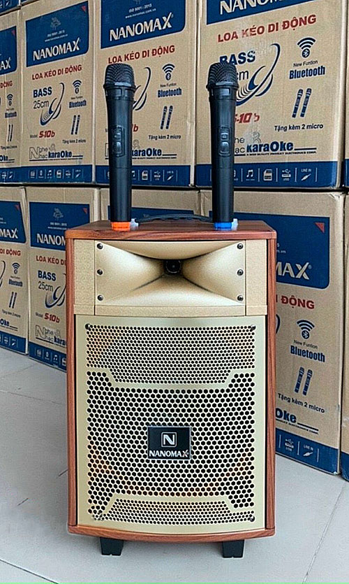 Loa kéo Nanomax S10B, loa karaoke mini 2 đường tiếng