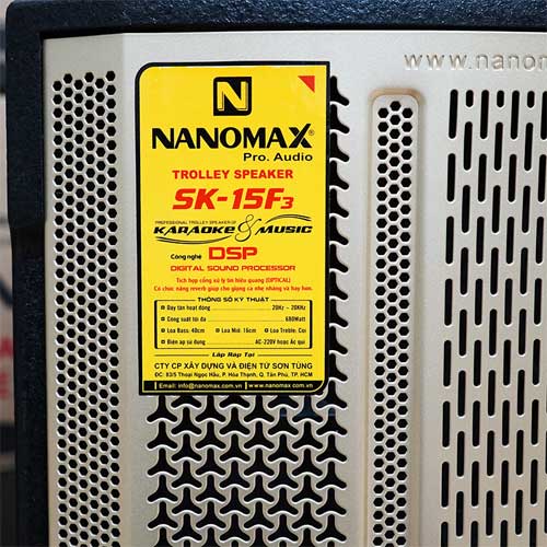 Loa kéo Nanomax SK-15F3, loa kèm 2 mic ko dây