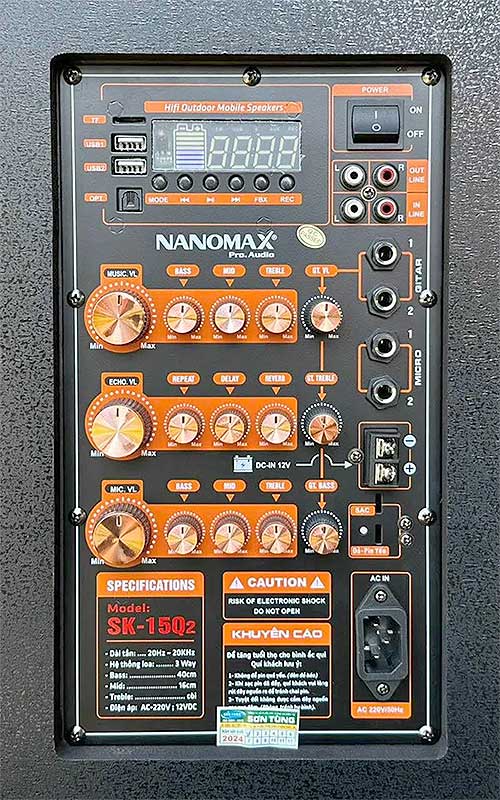 Loa kéo Nanomax SK-15Q2, loa karaoke 3 đường tiếng