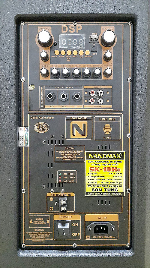 Loa kéo Nanomax SK-18H8, loa hát karaoke 3 đường tiếng