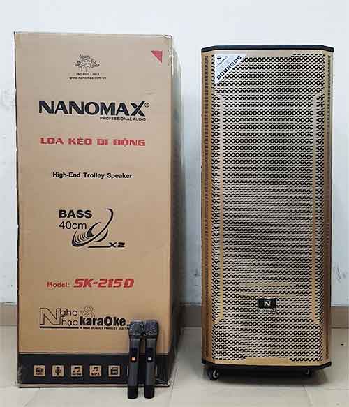 Loa kéo Nanomax SK-215D, loa karaoke di động 2 bass 4 tấc