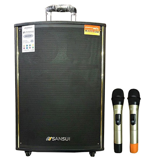 Loa kéo Sansui SA1-15W, loa karaoke vỏ gỗ 4.5 tấc, max 600W