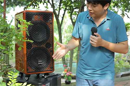 Loa kéo Sansui SG10-208, loa hát karaoke 2 bass 2.5 tấc