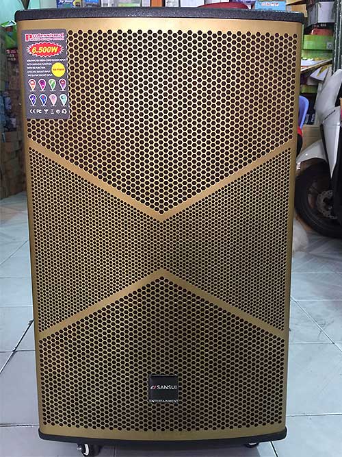 Loa kéo Sansui SG6-15, loa di động karaoke thùng gỗ 4.5 tấc