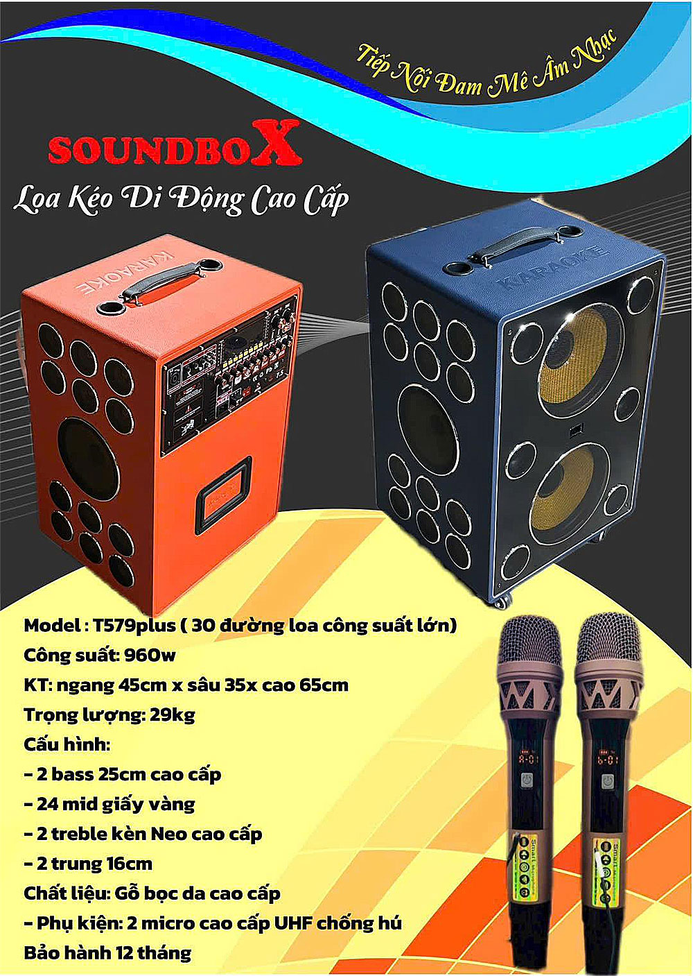 Loa kéo Sounbox T579 Plus, 32 củ loa