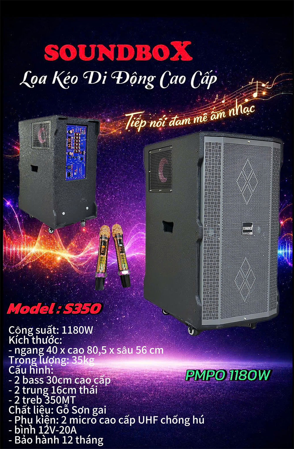 Loa kéo Soundbox S350, 2 bass 30