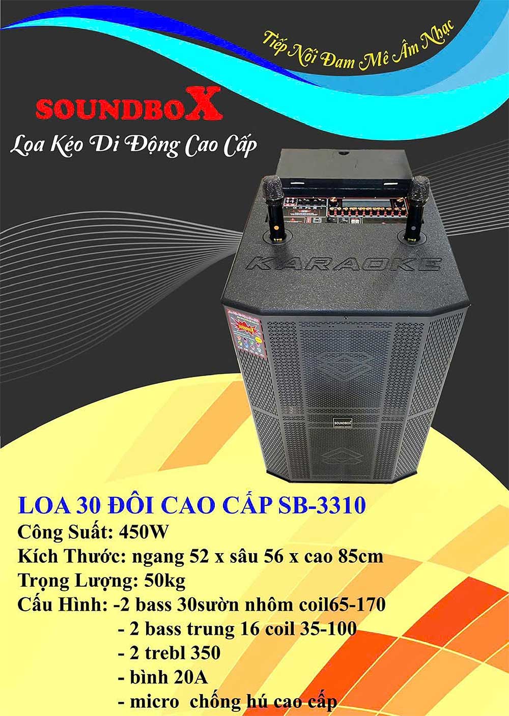 Loa kéo Soundbox SB-3310, 6 đơn vị loa