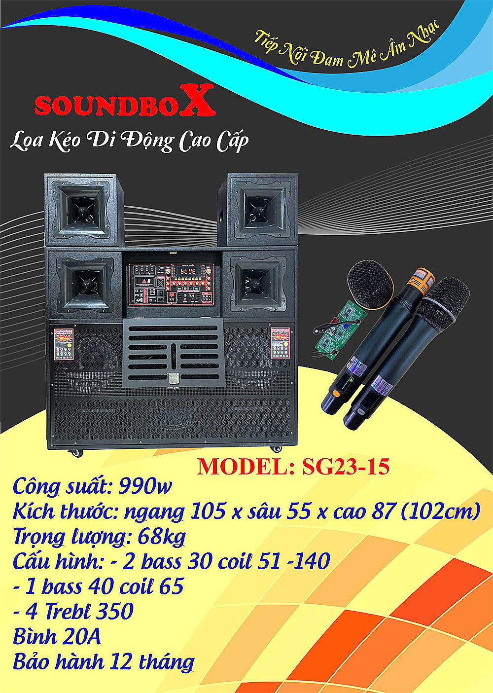 Loa kéo Soundbox SG23-15, 7 đơn vị loa