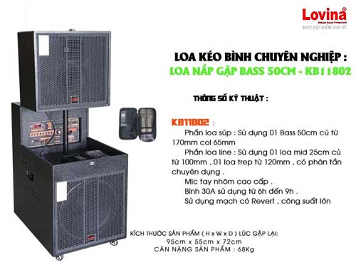 Loa kéo tủ Lovina KB11802, loa array công suất lớn