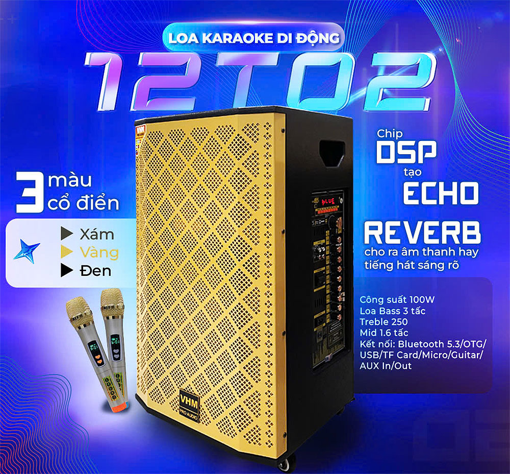 Loa kéo VHM 12T02, Loa karaoke 3 đường tiếng