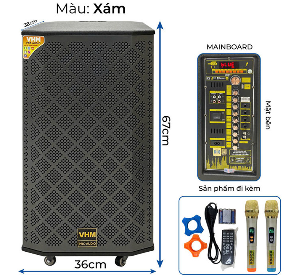 Loa kéo VHM 12T02, Loa karaoke 3 đường tiếng