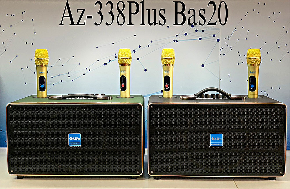 Loa xách tay AZpro AZ-338 Plus, kèm 2 micro