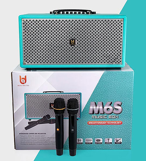 Loa xách tay Best Sound M6S, kèm theo 2 mic UHF cao cấp