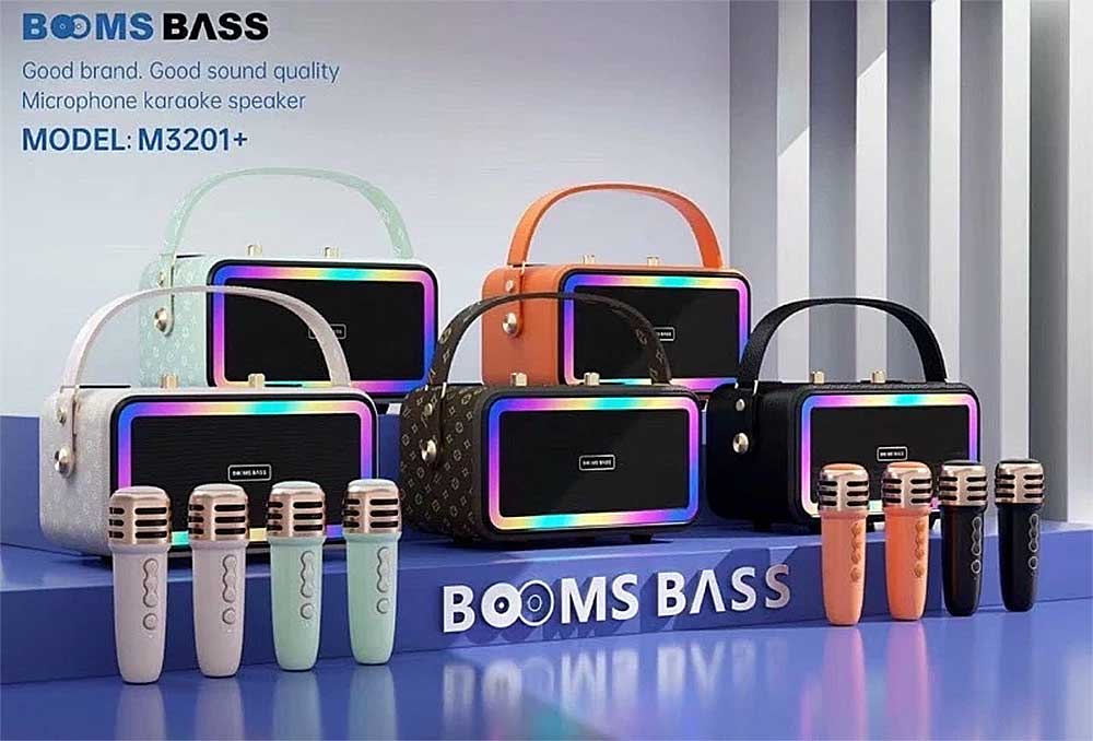 Loa xách tay BOOMSBASS M3201, 2 mic ko dây