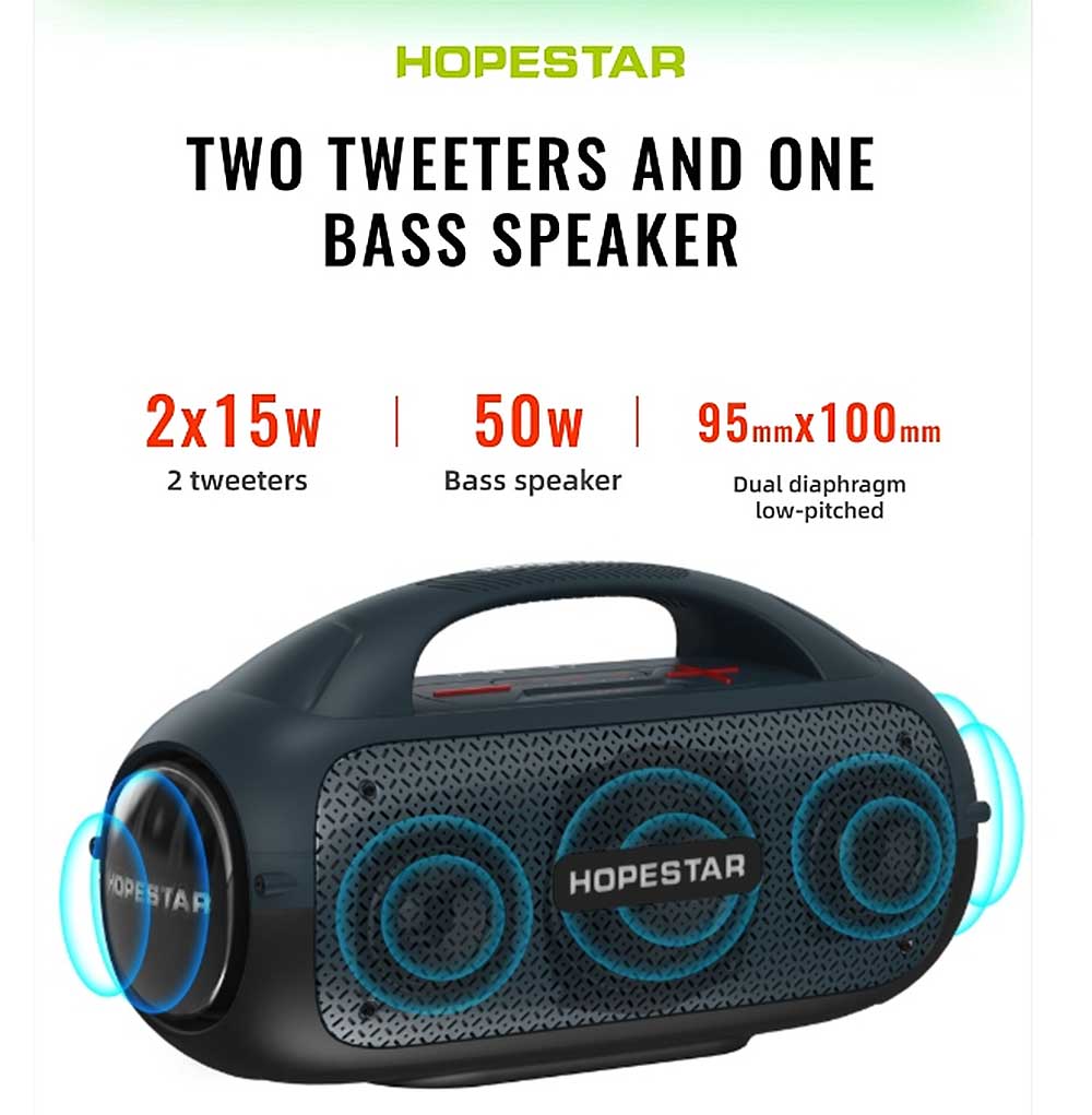 Loa xách tay Hopestar A50, 2 đường tiếng