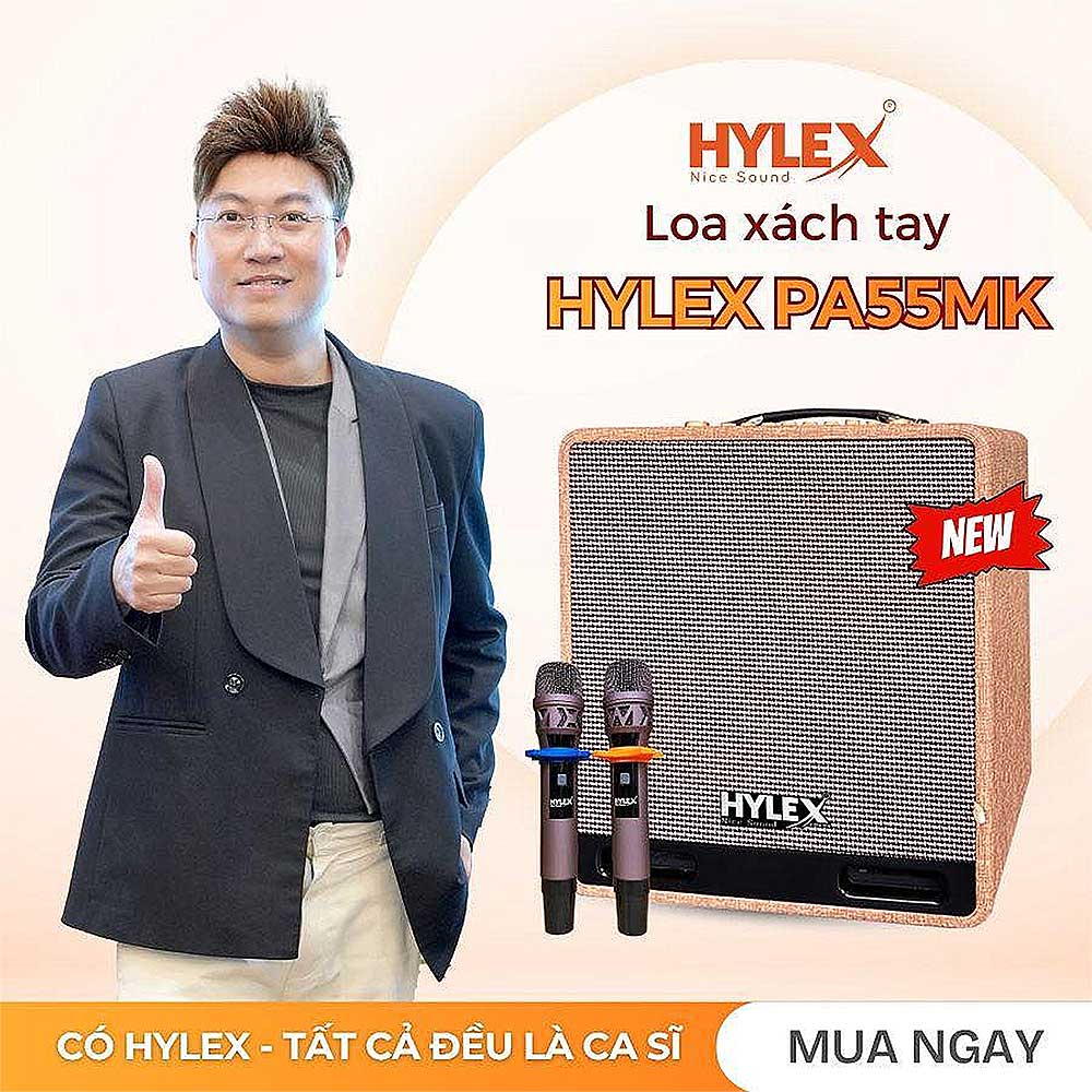 Loa xách tay Hylex PA55MK, 2 bass 20