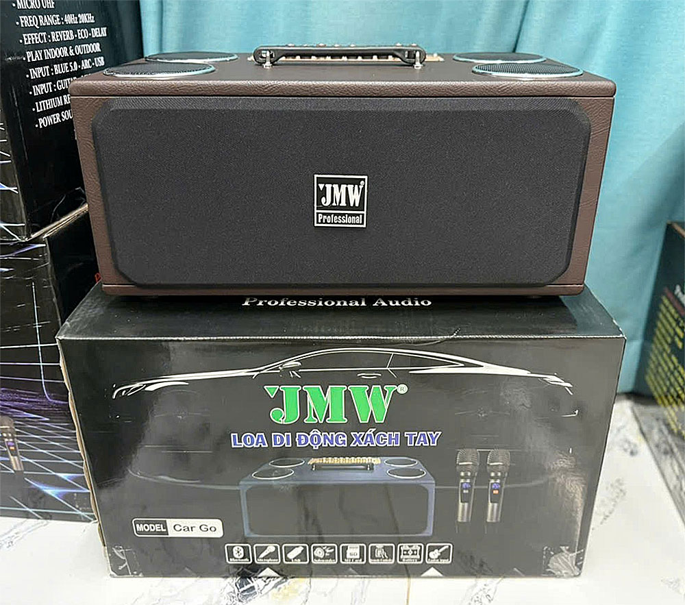 Loa xách tay JMW Car Go, kèm 2 mic UHF