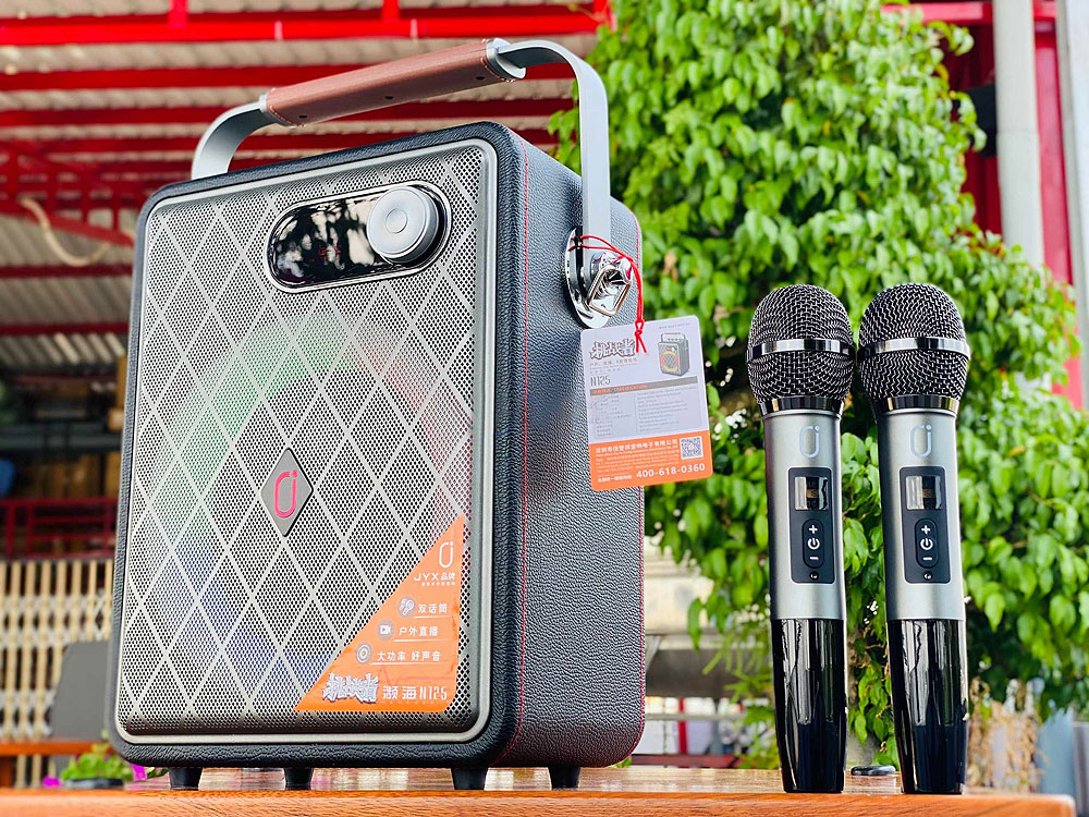 Loa xách tay JYX N125, kèm 2 mic sạc