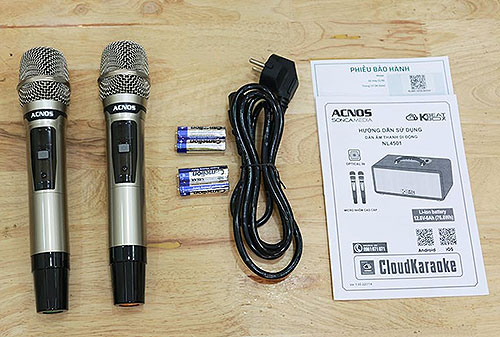 Loa xách tay karaoke ACNOS NL4501, kèm 2 mic UHF