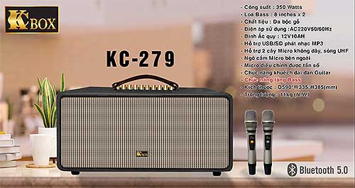 Loa xách tay KCBOX KC-279 , loa karaoke 3 đường tiếng