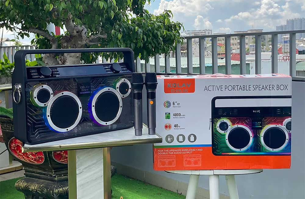 Loa xách tay KOLAV D2616, 2 bass 15cm