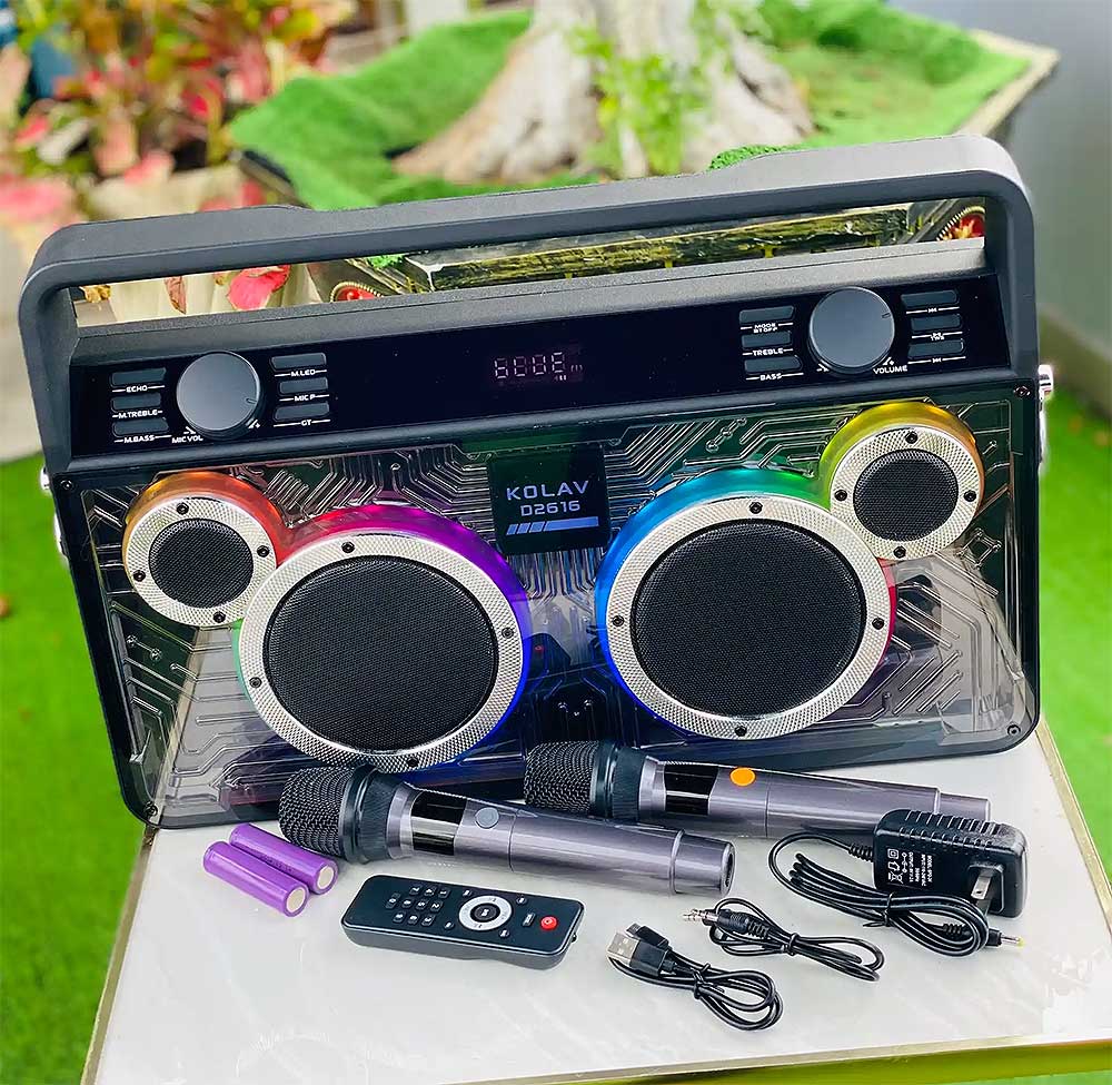 Loa xách tay KOLAV D2616, 2 bass 15cm