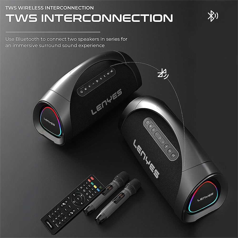 Loa xách tay LENYES S873, kèm 2 mic UHF