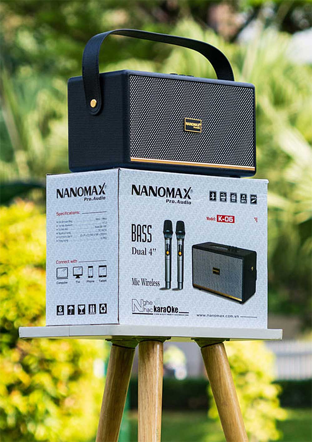 Loa xách tay Nanomax K-06 Loa xách tay Nanomax K-06, 2 mic VHF