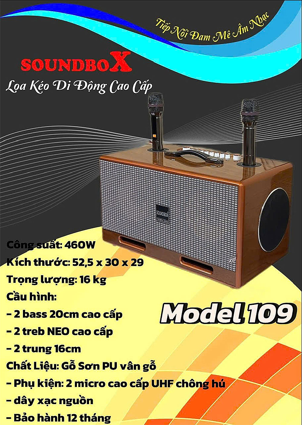 Loa xách tay Soundbox 109, 6 củ loa