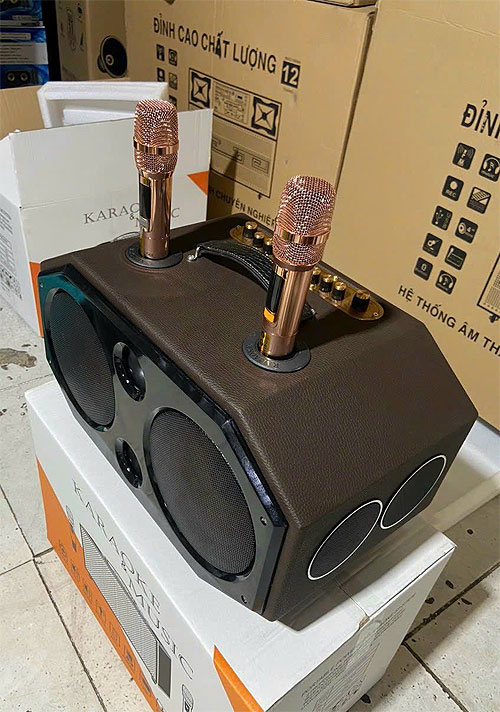 Loa xách tay Soundbox A3608. kèm 2 mic ko dây