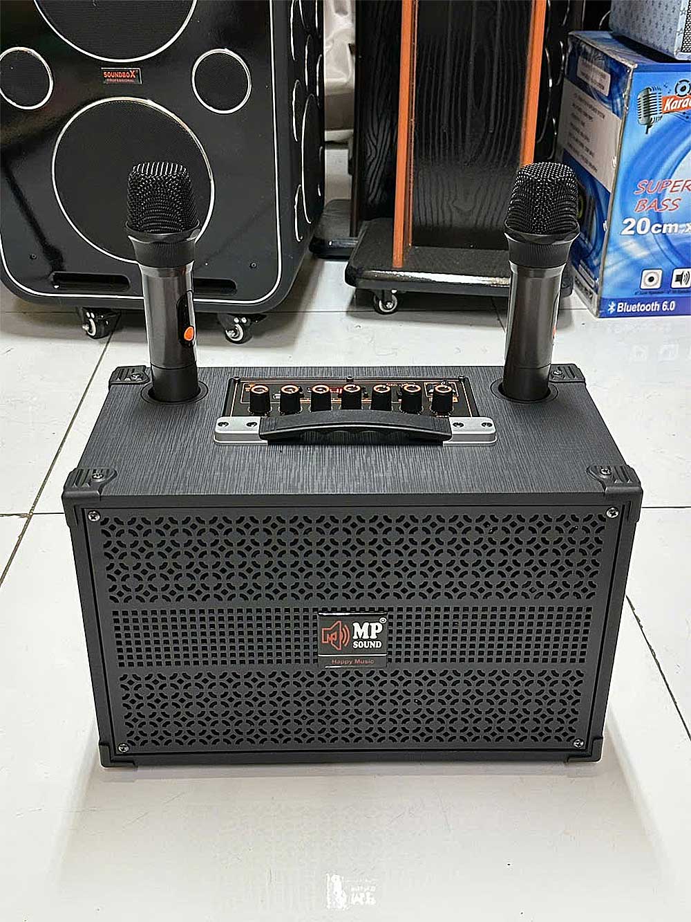 Loa xách tay Soundbox A8, 2 mic không dây
