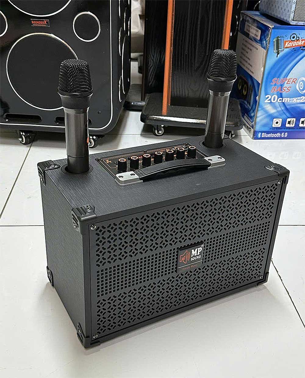 Loa xách tay Soundbox A8, 2 mic không dây