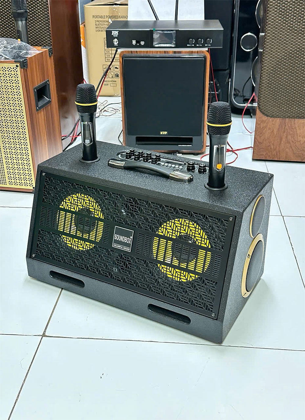 Loa xách tay Soundbox K750 Loa xách tay Soundbox K750, 2 bass 20
