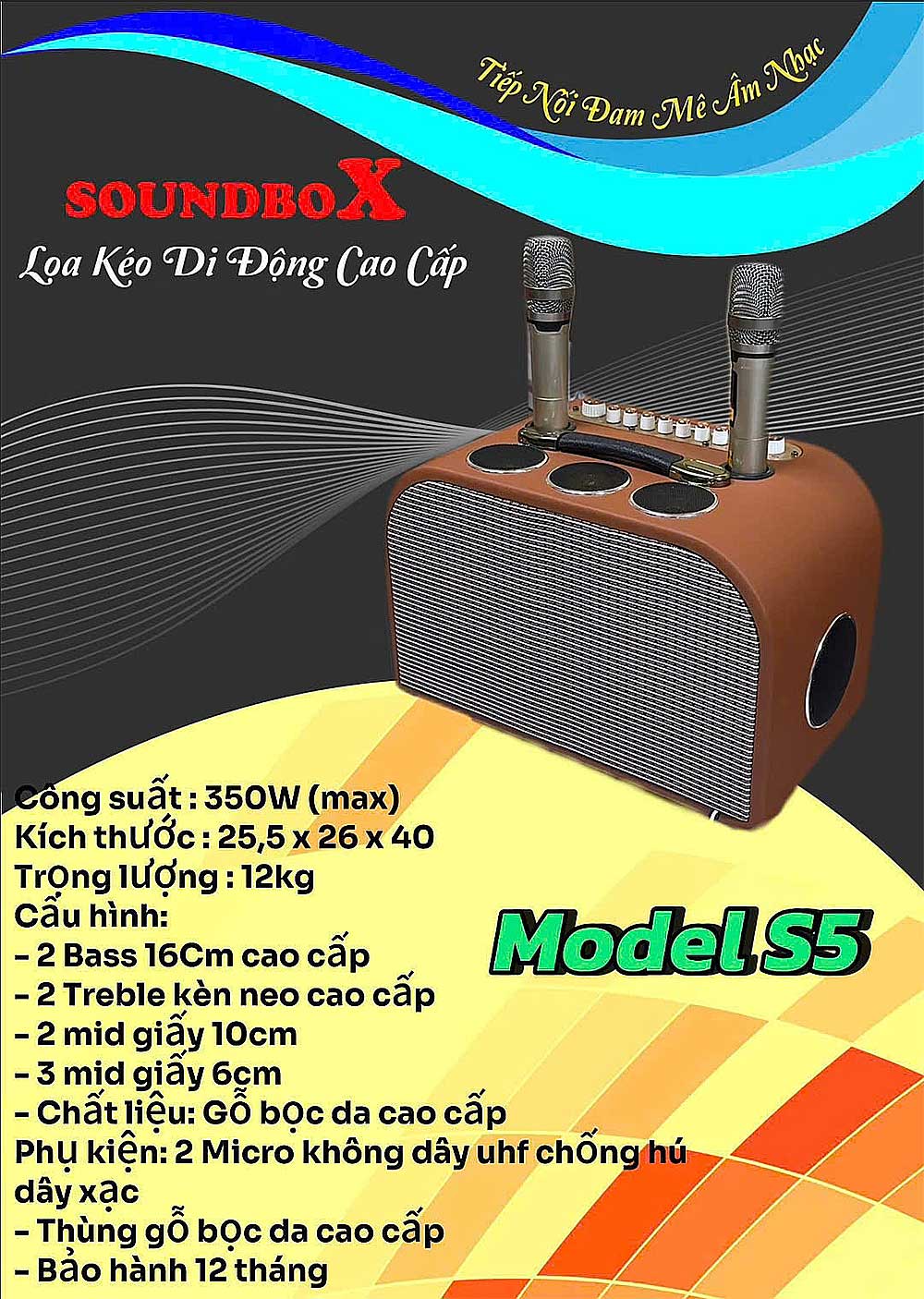 Loa kéo Soundbox S5, 2 bass 16