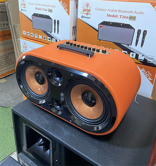 Loa xách tay Soundbox SB-0802B, 2 bass 2 tấc