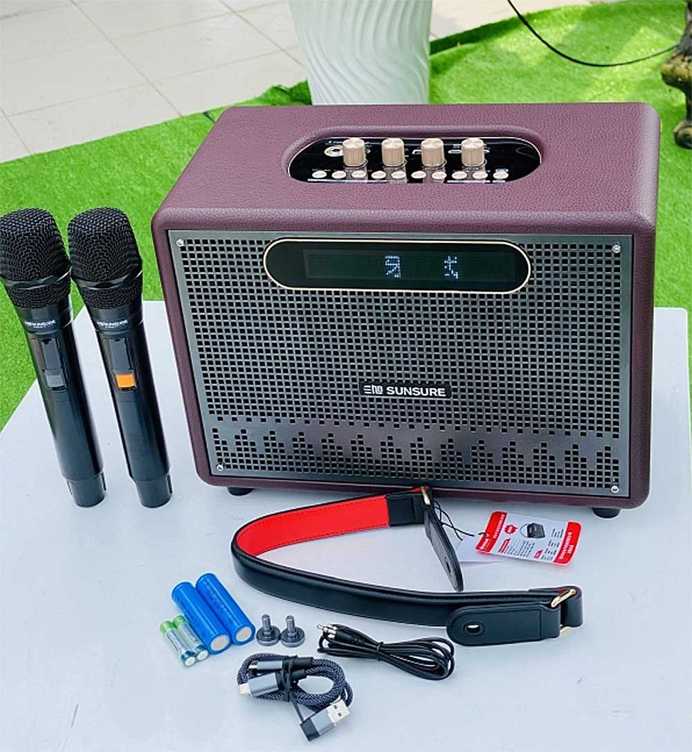 Loa xách tay Sunsure MK6, kèm 2 micro