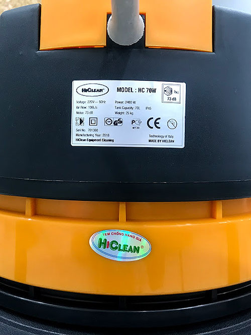 Máy hút bụi Hiclean HC70W, sản xuất theo công nghệ Italy