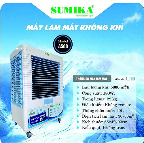 Máy làm mát không khí SUMIKA A500, làm mát từ 30-50m²