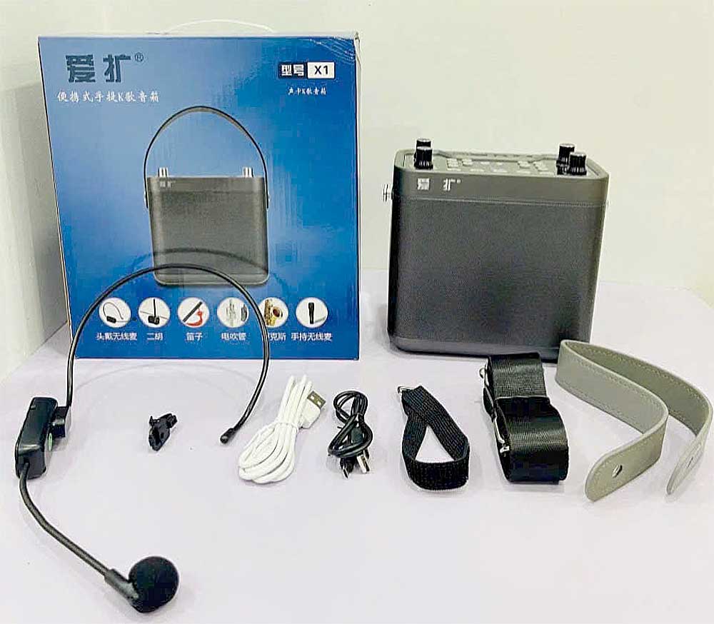 Máy trợ giảng X1, kèm mic cài đầu ko dây