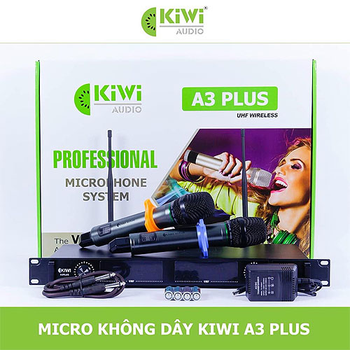 Micro không dây KIWI A3 Plus, mẫu mic giá rẻ hát cực hay