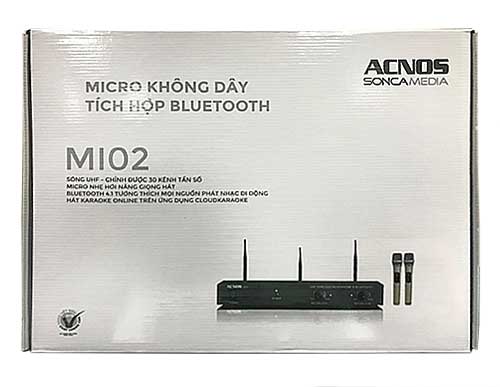 Microphone không dây Acnos MI02, tích hợp bluetooth, set tần số