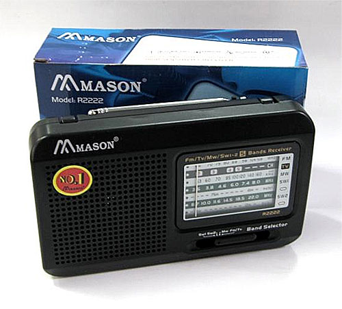 Radio 5 band Mason R2222, radio điện tử dạng bỏ túi