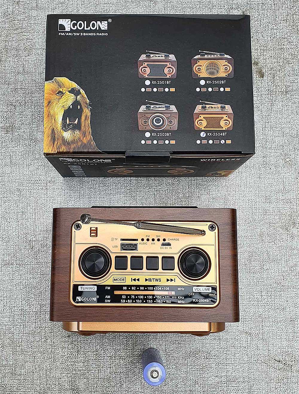 Radio giả cơ GOLON RX-2504BT,  3 band FM/AM/SW