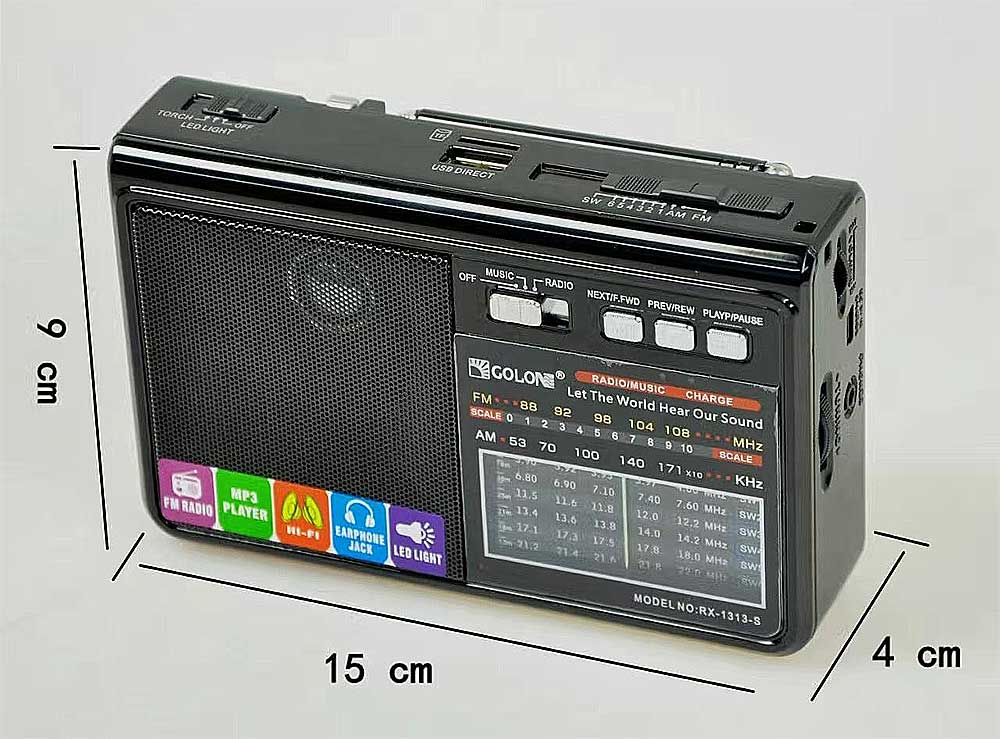 Radio GOLON RX-1313, 8 băng tần AM/FM/SW
