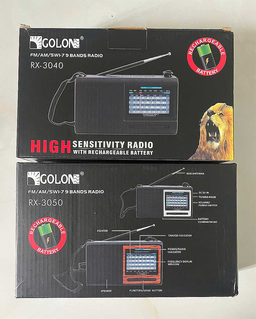 Radio GOLON RX-3040, 9 băng tần